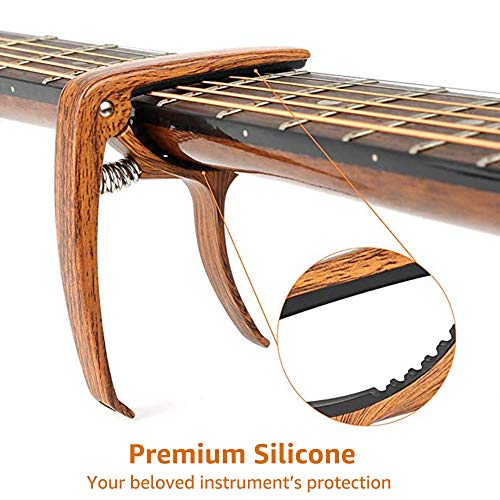 Cantus guitarra cejilla aleación de zinc color de madera con Pin Extractor