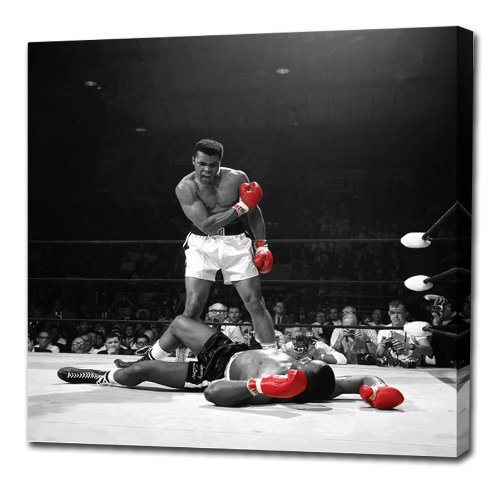 canvas35 Muhammad Ali v Sonny Liston guantes rojos (increíble calidad de grosor pino impresionante galería enmarcado de 30 pulgadas x 30 pulgadas) Art Print imagen Póster, listo para colgar Nueva de boxeo, lona, multicolor, 127 x 50 x 4 cm