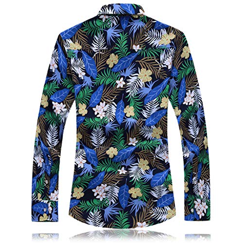 CAOQAO Camisa Hawaiana Hombre Verano Manga Larga Casual Estampado Floral 2019 Moda 13 Tipos