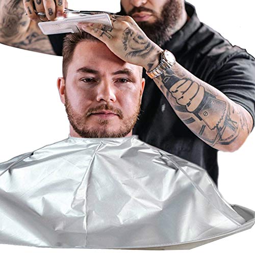 Capa de Peluquería, Bata para Barberías, Capa Peluquerías, Capa Chal Plegable de Salón de Peluquería para Cortar el pelo, Accesorio de Peluquería, Adultos Niño el Hombre Mujer (Plata) Capa de Peluquería, Bata para Barberías, Capa Peluquerías, Capa Chal Plegable de Salón de Peluquería para Cortar el pelo, Accesorio de Peluquería, Adultos Niño el Hombre Mujer (Plata)