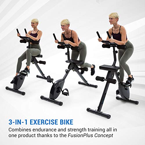Capital Sports Azura Fusion - Bike Fitness con resistencia magnética, bicicleta estática 3 en 1, bici de cardio/standing, entrenador AB, transmisión por correa, sistema SilentBelt, soporte, negro Capital Sports Azura Fusion - Bike Fitness con resistencia magnética, bicicleta estática 3 en 1, bici de cardio/standing, entrenador AB, transmisión por correa, sistema SilentBelt, soporte, negro