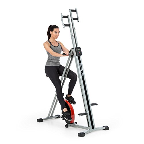 CAPITAL SPORTS CB Coup - Bicicleta en cruz 2 en 1 , Escalada , Manillar y sillín con altura regulables , Plegable , Regulable hasta 40 cm , Ordenador de entrenamiento , Resiste 150 kg , Plateado