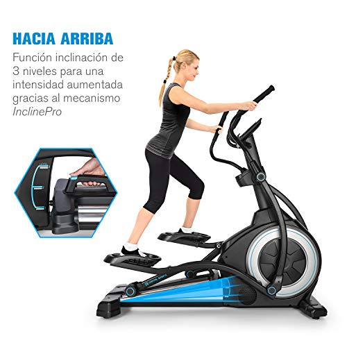 Capital Sports Helix Star UP Bicicleta elíptica Orbital, Apoyo con la aplicación Kinomap, Bluetooth, InclinePro: inclinación a 3 Niveles, Volante de inercia de 25kg, Resistencia de 32 Niveles, Negro