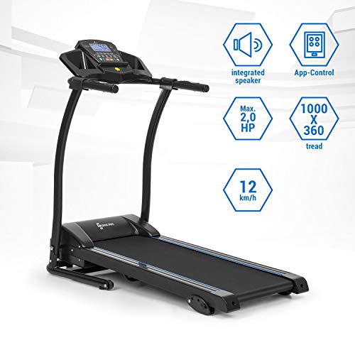 Capital Sports Pacemaker F100 - Cinta de correr, 2 PS de potencia de motor, 3-Level InclineSystem, AutoLubrication System, LowNoise-FX Drive, ordenador de entrenamiento, pulsómetro, Bluetooth, Negro