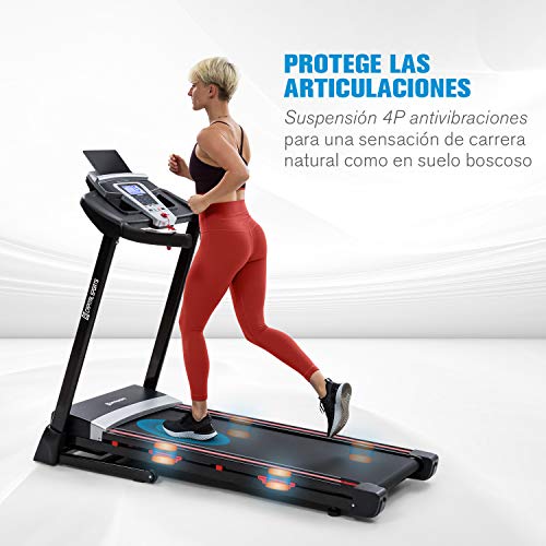 Capital Sports Pacemaker F80 Cinta de Correr - Cinta ergométrica Plana Plegable, 9 programas, Pantalla LCD, Potencia 3 PS, 4P-AntiShock Suspension, Reproductor Multimedia, Altavoces Integrados, Negro