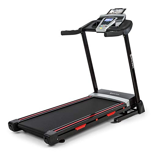 Capital Sports Pacemaker F80 Cinta de Correr - Cinta ergométrica Plana Plegable, 9 programas, Pantalla LCD, Potencia 3 PS, 4P-AntiShock Suspension, Reproductor Multimedia, Altavoces Integrados, Negro