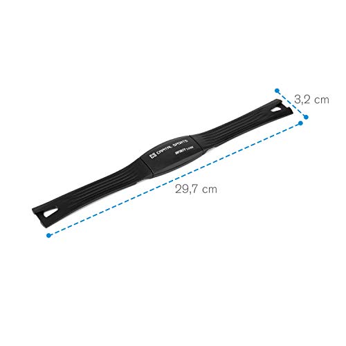 Capital Sports Pulse 5.5 Cinturón Cardiovascular - Conexión inalámbrica, Compatible con Las Cintas de Correr Infinity, Correa Textil, Tamaño Ajustable, Cierre rápido, Transpirable, Grado IPX7, Negro Capital Sports Pulse 5.5 Cinturón Cardiovascular - Conexión inalámbrica, Compatible con Las Cintas de Correr Infinity, Correa Textil, Tamaño Ajustable, Cierre rápido, Transpirable, Grado IPX7, Negro