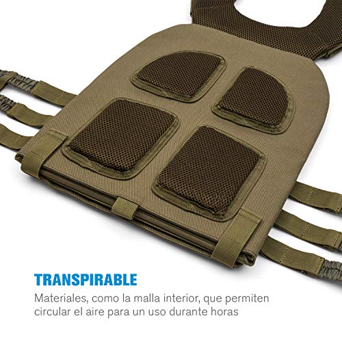 CapitalSports Battlevest 2.0 - Chaleco lastrado, Cintas Velcro, Acolchado, Malla Interior, Cable desenganche rápido, Mango Arrastre, Transpirable, 2 Pesas Acero, 2 x 8,75 lbs, Verde