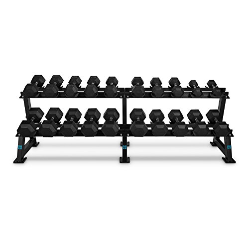 CapitalSports Deportar Estante para Mancuernas (Soporte 20 Pesas, 2 Alturas, Acero, Apto Pesas Redondas o hepesas deagonales, Placas de plástico rígido, Estructura de Acero) CapitalSports Deportar Estante para Mancuernas (Soporte 20 Pesas, 2 Alturas, Acero, Apto Pesas Redondas o hepesas deagonales, Placas de plástico rígido, Estructura de Acero)