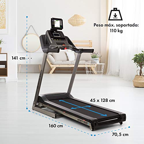 CapitalSports Infinity Track 2.0 - Cinta de Correr, Potencia de 5 HP, Interfaz Bluetooth, Aplicación Kinomap, Pantalla LCD, Gris CapitalSports Infinity Track 2.0 - Cinta de Correr, Potencia de 5 HP, Interfaz Bluetooth, Aplicación Kinomap, Pantalla LCD, Gris