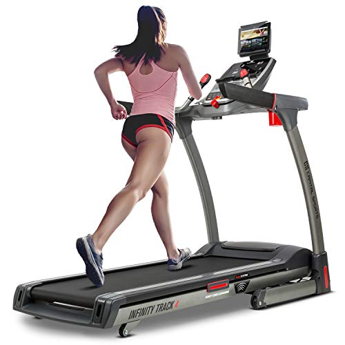 CapitalSports Infinity Track 4.0 - Cinta de Correr, 5,5 PS de Potencia, Bluetooth, Aplicación Kinomap, Suspensión AntiShock, Pantalla LCD, 36 programas, 3 Modos, Gris