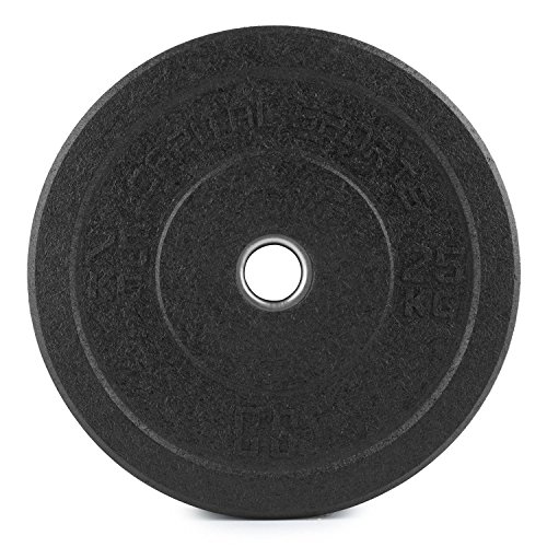 CapitalSports Renit Hi Temp Discos de Peso 50,4mm Nucleo de Aluminio Goma 2x25kg (Pareja Discos de Pesas Caucho para Barra Larga o Barra olímpica, Ideal lanzamientos sin dañar el Suelo, Resistente)