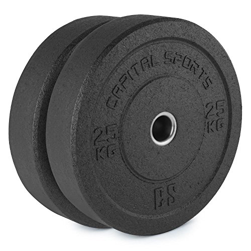 CapitalSports Renit Hi Temp Discos de Peso 50,4mm Nucleo de Aluminio Goma 2x25kg (Pareja Discos de Pesas Caucho para Barra Larga o Barra olímpica, Ideal lanzamientos sin dañar el Suelo, Resistente) CapitalSports Renit Hi Temp Discos de Peso 50,4mm Nucleo de Aluminio Goma 2x25kg (Pareja Discos de Pesas Caucho para Barra Larga o Barra olímpica, Ideal lanzamientos sin dañar el Suelo, Resistente)