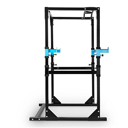 CapitalSports Tremendour - Power Rack, Jaula de musculación, Gimnasio en casa, Cable de tracción, Pesos, Agarre múltiple, dominadas, Flexiones, Brazos, piernas, Press banca, Azul