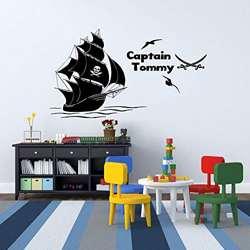 Capitán pirata barco pirata vinilo pared pegatina familia inspiradora pared calcomanía salón pared pegatina