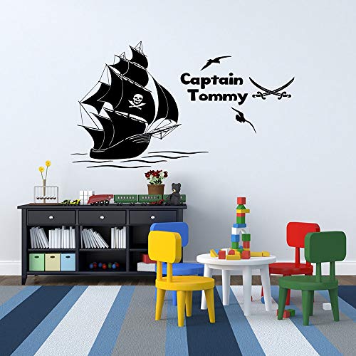 Capitán pirata barco pirata vinilo pared pegatina familia inspiradora pared calcomanía salón pared pegatina Capitán pirata barco pirata vinilo pared pegatina familia inspiradora pared calcomanía salón pared pegatina