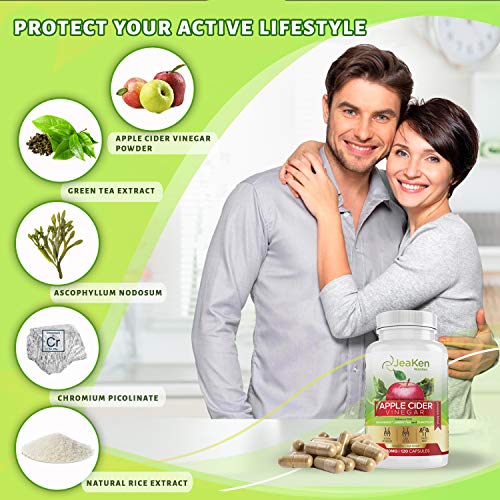 CAPSULAS VINAGRE DE MANZANA - Uno de Los Mejores Quemagrasas de Grasas - Quema Grasas Potente y Rapido - Con Seagreens, Té Verde y Cromo - 120 Cápsulas de Fat Burner Para Dosis Diaria de 1000 mg CAPSULAS VINAGRE DE MANZANA - Uno de Los Mejores Quemagrasas de Grasas - Quema Grasas Potente y Rapido - Con Seagreens, Té Verde y Cromo - 120 Cápsulas de Fat Burner Para Dosis Diaria de 1000 mg