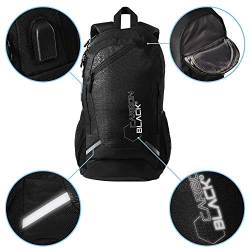 CarbonBlack Mochila Deportiva Resistente al Agua, Bolsa para Gimnasio Apta para Portátil, Bolsa de Viaje Hecha a Partir de Botellas de Plástico Recicladas CarbonBlack Mochila Deportiva Resistente al Agua, Bolsa para Gimnasio Apta para Portátil, Bolsa de Viaje Hecha a Partir de Botellas de Plástico Recicladas