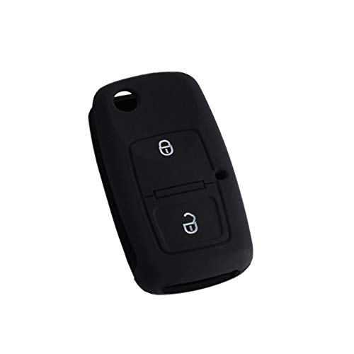 Carcasa de silicona para llave de coche MK4, Bora Golf 4, 5, 6, Passat Polo Bora Touran, funda de piel negra