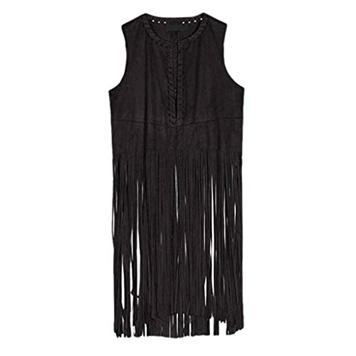 Cardigan Largo Mujer Chaleco Flecos Fiesta Chalecos Sin Mangas Faux Suede Camisetas Tirantes Discoteca Ropa Rock Hippie Tanque Borlas Tops Blusa Casual Yvelands(Negro,L) Cardigan Largo Mujer Chaleco Flecos Fiesta Chalecos Sin Mangas Faux Suede Camisetas Tirantes Discoteca Ropa Rock Hippie Tanque Borlas Tops Blusa Casual Yvelands(Negro,L)