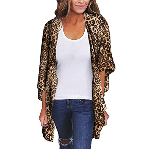 Cardigans Mujer Kimono 2019 Nuevo SHOBDW Pareos Casual Cover Up Bikini Playa de Verano Estampado de Leopardo Suelto Media Manga Chal Cardigans Mujer Tallas Grandes S-XXXL(Marrón 2,3XL) Cardigans Mujer Kimono 2019 Nuevo SHOBDW Pareos Casual Cover Up Bikini Playa de Verano Estampado de Leopardo Suelto Media Manga Chal Cardigans Mujer Tallas Grandes S-XXXL(Marrón 2,3XL)