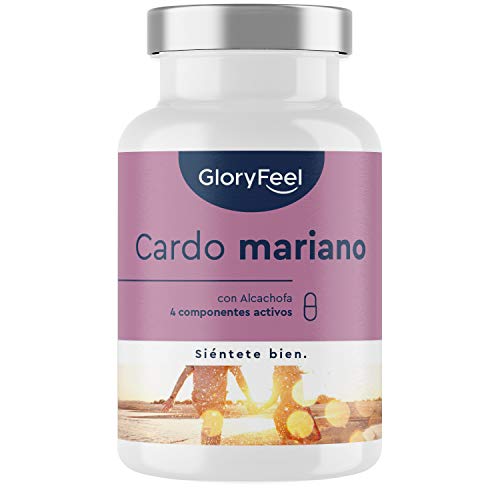 Cardo Mariano (500mg) con Alcachofa (400mg), Diente de León (150mg) y Desmodium (50mg) - Alta dosificación con 80% de Silimarina - Fabricado en Alemania Cardo Mariano (500mg) con Alcachofa (400mg), Diente de León (150mg) y Desmodium (50mg) - Alta dosificación con 80% de Silimarina - Fabricado en Alemania