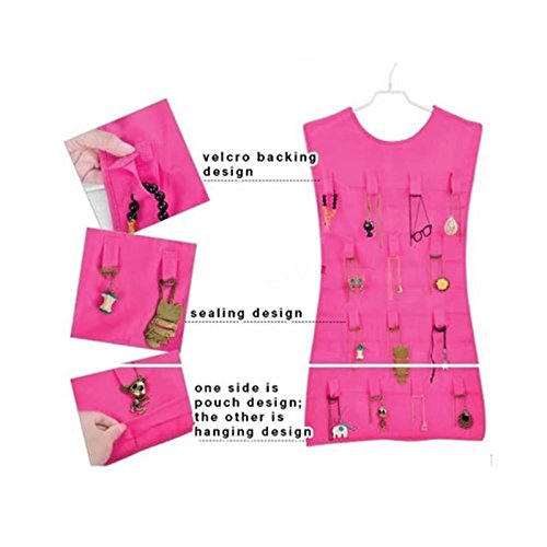 CareforYou® - Organizador colgante de vestido, organizador de joyas, aretes, joyas, organizador de exhibición, bolsa de almacenamiento, accesorios de moda de doble cara, 30 bolsillos transparentes y 14 pestañas de gancho y bucle – mismo estilo que el prog CareforYou® - Organizador colgante de vestido, organizador de joyas, aretes, joyas, organizador de exhibición, bolsa de almacenamiento, accesorios de moda de doble cara, 30 bolsillos transparentes y 14 pestañas de gancho y bucle – mismo estilo que el prog