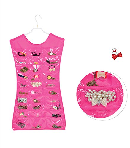 CareforYou® - Organizador colgante de vestido, organizador de joyas, aretes, joyas, organizador de exhibición, bolsa de almacenamiento, accesorios de moda de doble cara, 30 bolsillos transparentes y 14 pestañas de gancho y bucle – mismo estilo que el prog CareforYou® - Organizador colgante de vestido, organizador de joyas, aretes, joyas, organizador de exhibición, bolsa de almacenamiento, accesorios de moda de doble cara, 30 bolsillos transparentes y 14 pestañas de gancho y bucle – mismo estilo que el prog