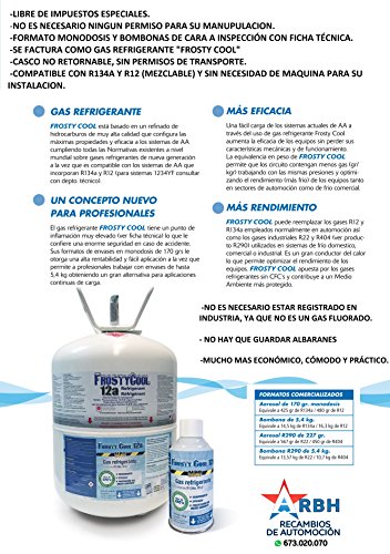 CARGA MONODOSIS LIBRE DE CFC ANTICONTAMINANTE DE AIRE ACONDICIONADO PARA VEHICULO/TURISMO FROSTY COOL R.FC3073