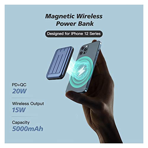 Cargador portátil, Banco de Potencia 5000mAh 15W MAX Fast Wireless Cargando Power Bank QC 3.0 & PD 20W Paquete de baterías externas Compatible iPhone 12/12 Mini/Pro/MAX (A1271) (Color : Black) Cargador portátil, Banco de Potencia 5000mAh 15W MAX Fast Wireless Cargando Power Bank QC 3.0 & PD 20W Paquete de baterías externas Compatible iPhone 12/12 Mini/Pro/MAX (A1271) (Color : Black)