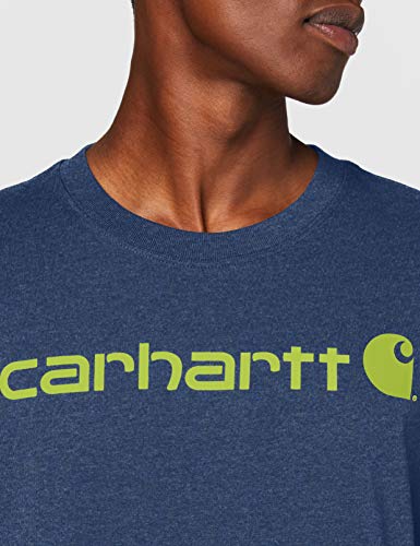 Carhartt Core Logo Workwear Short-Sleeve T-Shirt Camiseta, Dark Cobalt Blue Heather, M para Hombre