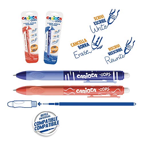 Carioca Set Colegio Primaria | Material Escolar con Lápices de Colores y de Dibujo, Rotuladores Super Lavables para Niños, Bolígrafos Borrables con Recambios, Goma y Sacapuntas, 62 Uds