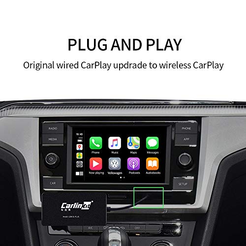 Carlinkit 2.0 Wireless Carplay Upgrade Activator para Audi/Porsche/Volvo/Mercedes Benz/Porsche/Volkswagen Original Car con CarPlay, botón de soporte del volante, iOS 13-14