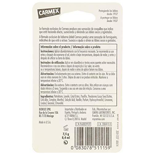 Carmex COS 002 BL Bálsamo labial, 1 tarro - 8.4 ml Carmex COS 002 BL Bálsamo labial, 1 tarro - 8.4 ml