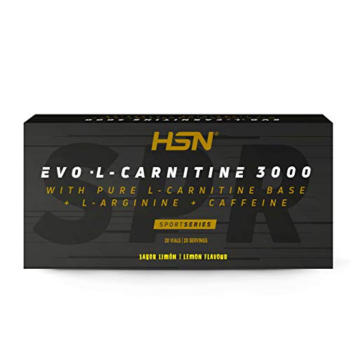 Carnitina Líquida de HSN Evo L Carnitine 3000 | Suplemento para Perder Peso | Fat burner con Arginina + Cafeína | Vegetariano, Sin Gluten, Sin Lactosa, Sabor Limón, 20 Viales de 10ml