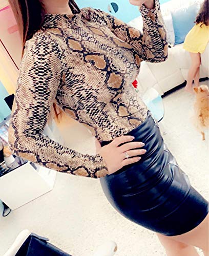 Carolilly Minifalda de Mujer con Cremallera Falda de Cintura Alta Lápiz Corto Elegante Moda (Negro, XL)
