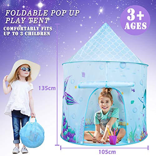 Carpa de Juego para Niñas - 105 x 135cm Tienda Castillo de Princesa Casa de Juego Plegable Interior y Exterior para Niños Carpa Pop Up para el Cumpleaños de Navidad