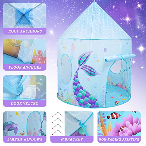 Carpa de Juego para Niñas - 105 x 135cm Tienda Castillo de Princesa Casa de Juego Plegable Interior y Exterior para Niños Carpa Pop Up para el Cumpleaños de Navidad