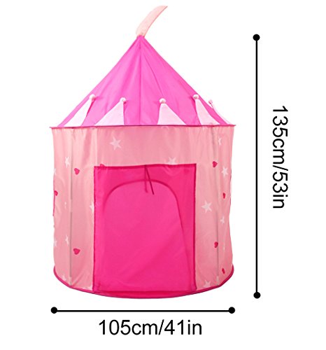 Carpa plegable, WER tienda campaña infantil para niños/ casa de juego en forma de castillo - Rosa