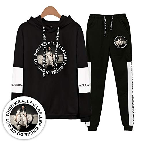 CARPDUT Billie Eilish Unisex con Capucha y Fondos Conjunto Gimnasio Fitness Sport de Manga Larga Sudadera y Pantalones Largos Conjunto (Color : Black A, Size : XXXXL) CARPDUT Billie Eilish Unisex con Capucha y Fondos Conjunto Gimnasio Fitness Sport de Manga Larga Sudadera y Pantalones Largos Conjunto (Color : Black A, Size : XXXXL)