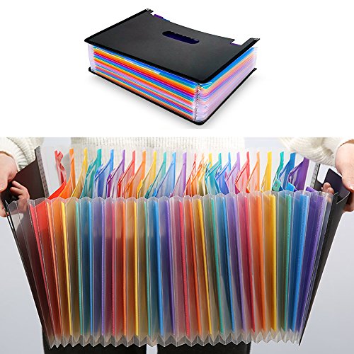 Carpeta de archivos desplegable SAIYU Organizador de archivos A4 24 Bolsillos Documentos Portapapeles Carpeta de archivos de acordeón, Refuerzo de bordes Carpeta de archivos desplegable SAIYU Organizador de archivos A4 24 Bolsillos Documentos Portapapeles Carpeta de archivos de acordeón, Refuerzo de bordes