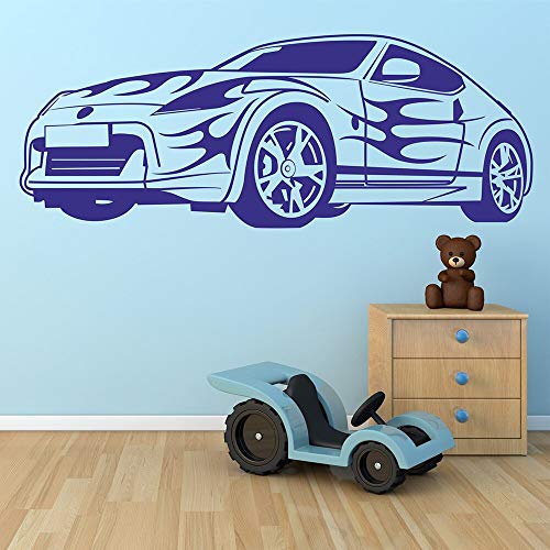 Carreras de coches deportivos coche deportivo pegatina de pared de vinilo para coche casa citas positivas decoración de adsorción de ventana y aula