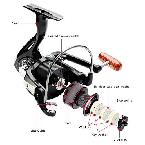 Carrete de pesca spinning, de la marca BNTCarrete de metal para pesca spinning, series 1000, 2000, 3000, 4000, 5000, 6000 y 7000., 11BB DK1000 Series