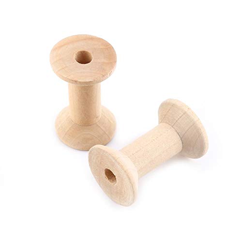 Carretes de hilo vacíos, 10pcs Carretes de madera sin terminar Carretes vacíos Manualidades Cable de hilo Cuerda de alambre Cadena Rollo de hilo Cable de alambre de coser