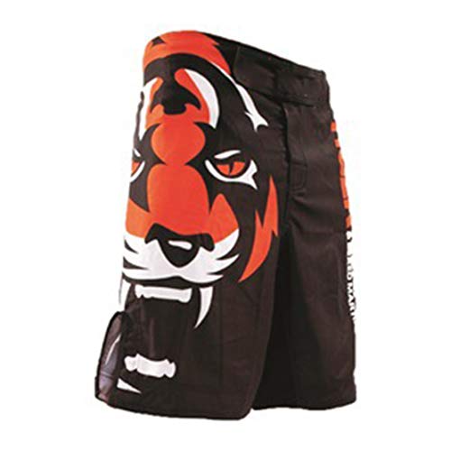 Carrey Pantalones cortos de boxeo Fight Shorts Grappling Shorts, Muay Thai Shorts Kick Boxing Artes Marciales Jaula Combate de Entrenamiento Equipamiento de Entrenamiento Fighting Shorts Tigre 3XL