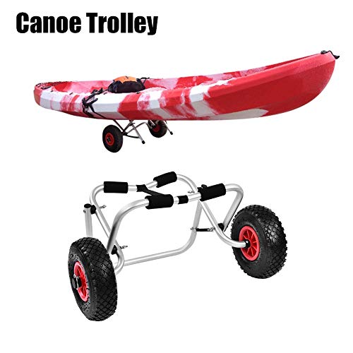 Carrito kayak plegable, rueda canoa kayak de aleación de aluminio, carro para barcos canoas, transportes, 80 kg, capacidad de carga de 2 ruedas