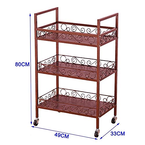 Carrito rodante casero de 3 niveles para trabajo de metal para s / Trabajo en casa para hospital Herramienta de carrito Belleza móvil Carrito SPA con rueda universal Adecuado para cualquier escena