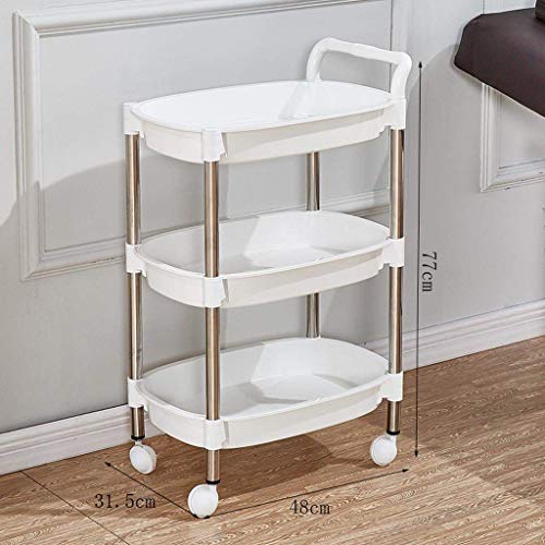 Carritos de compra Carrito de almacenamiento Sky Trolley Racks - Beauty Car Pelo Salon Trolley Home Kitchen Tool Cart Tool Cart Multifunción práctica (Color: Blanco, Tamaño: 48 * 31.5 * 77cm) Trolley