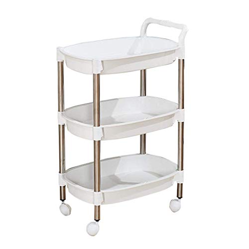 Carritos de compra Carrito de almacenamiento Sky Trolley Racks - Beauty Car Pelo Salon Trolley Home Kitchen Tool Cart Tool Cart Multifunción práctica (Color: Blanco, Tamaño: 48 * 31.5 * 77cm) Trolley