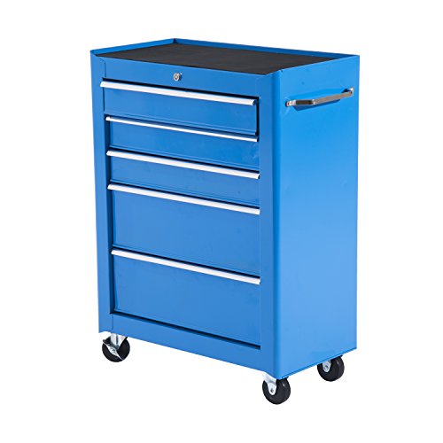 Carro Caja de Herramientas Taller Movil 5 Cajones 4 Ruedas Cerradura Color Azul Carro Caja de Herramientas Taller Movil 5 Cajones 4 Ruedas Cerradura Color Azul